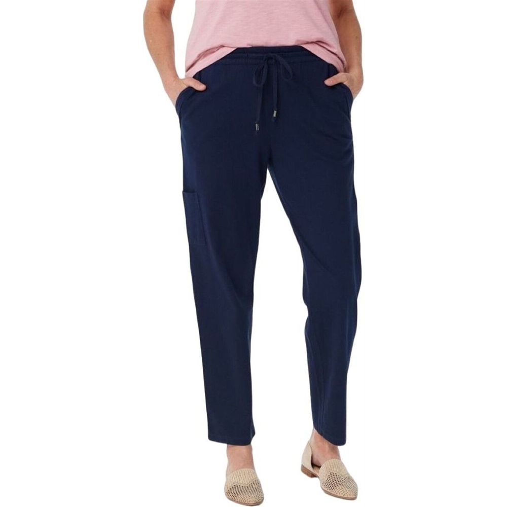 Susan Graver Weekend Essentials Cotton Ankle Pants Navy A3950981